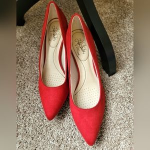 Life Stride "Soft Systems" Flex Sole SEVYN Red High Heels Women's Sz 8.5